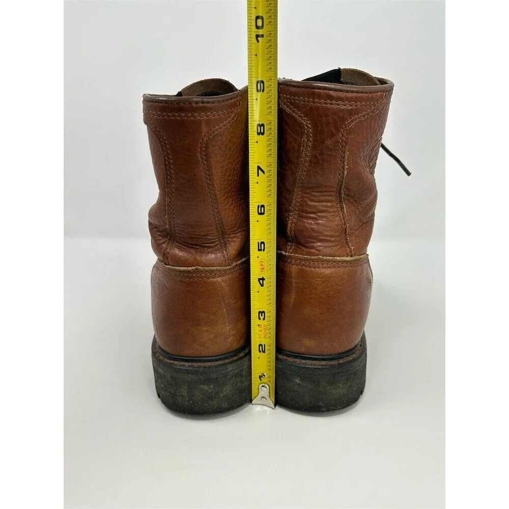 Ariat Cascade 8 Lace-Up Work Boots Mens Brown Leather Kiltie Lug Sole Size 9 EE